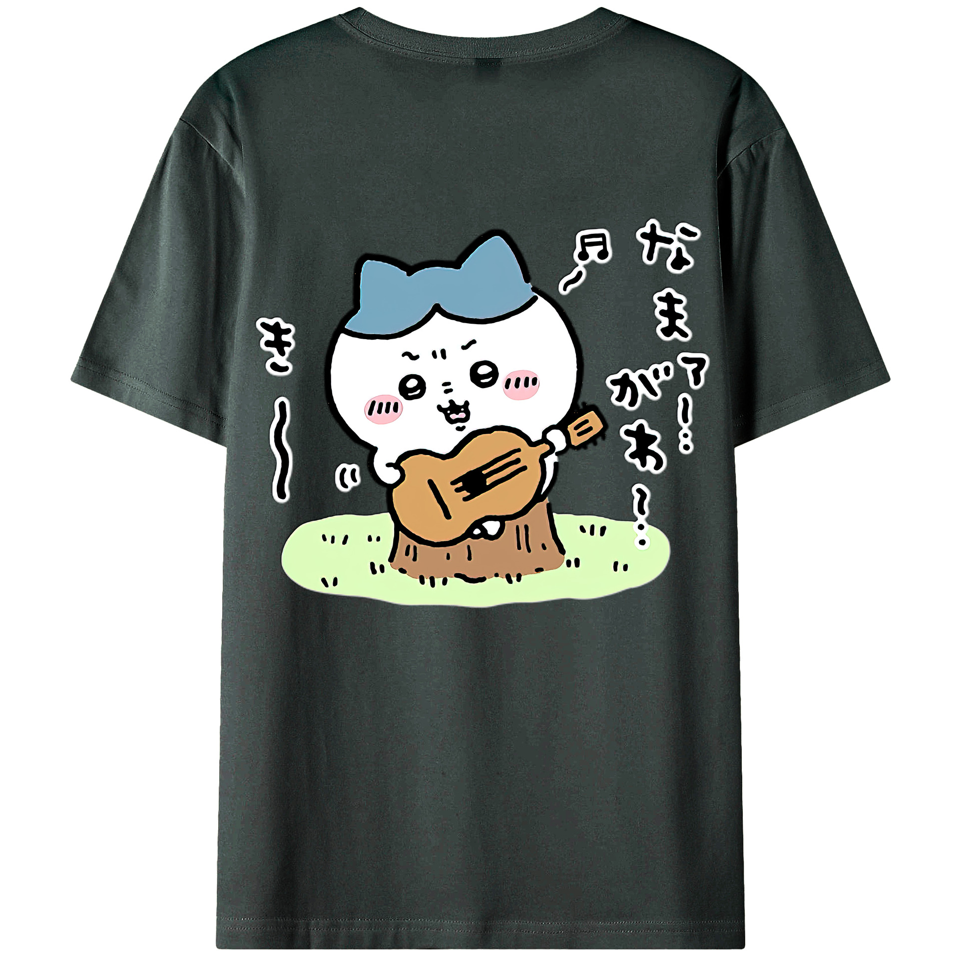 （画像用） ちいかわ ハチワレ Chii-kawa hachiware 綿100％ メンズ半袖Tシャツ（バックプリント） 通気性